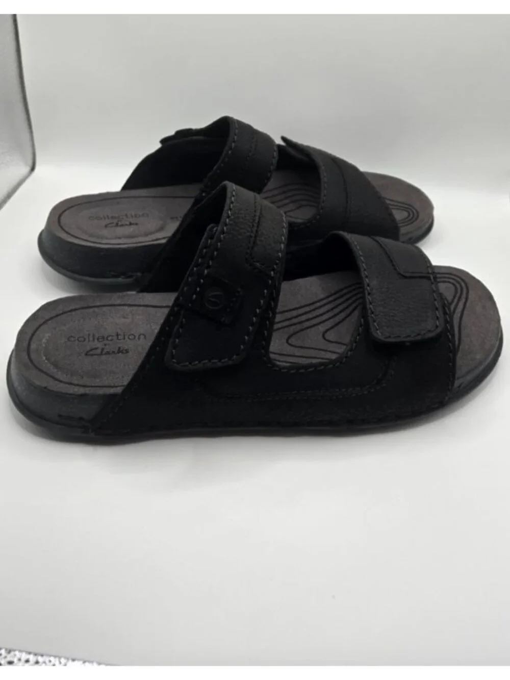 Clarks Collection Crestview Easy Slide Sandals black men's size 10M